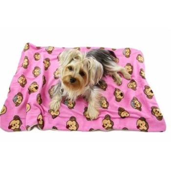 Silly Monkey Ultra-Plush Dog Blanket - Pink.