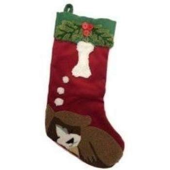 Dog Dreaming Christmas Stocking.