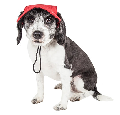 Pet Life Red 'Cap-tivating' UV protectant Adjustable Fashion Dog Hat Cap