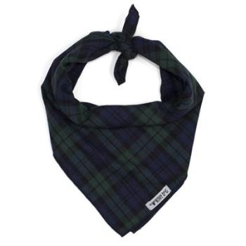 Black Watch Plaid Tie Dog Bandana.