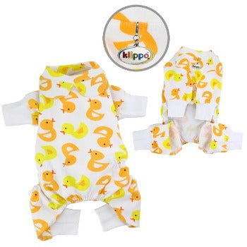 Yellow Ducky Knit Cotton Pajamas.