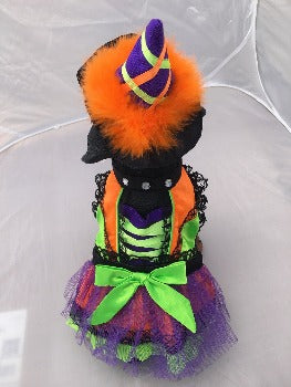 Neon Orange Witch Costume.