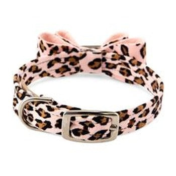 Cheetah Big Bow Collar.