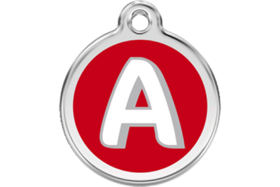 Red Dingo Red Alphabet Letter A Pet ID Tag