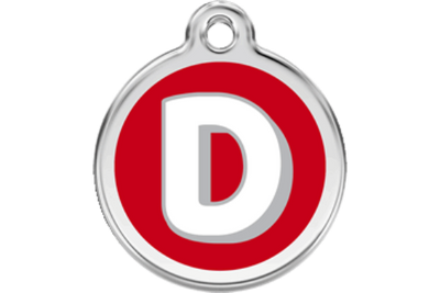 Red Dingo Red Alphabet Letter D Pet ID Tag
