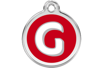 Red Dingo Red Alphabet Letter G Pet ID Tag