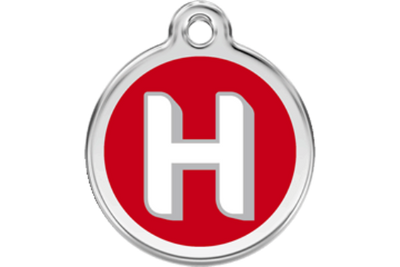 Red Dingo Red Alphabet Letter H Pet ID Tag