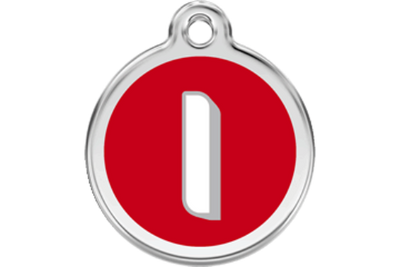 Red Dingo Red Alphabet Letter I Pet ID Tag