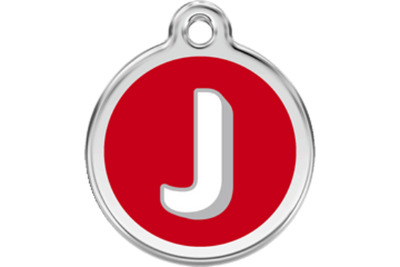Red Dingo Red Alphabet Letter J Pet ID Tag