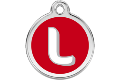 Red Dingo Red Alphabet Letter L Pet ID Tag