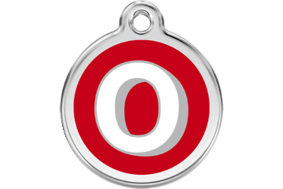 Red Dingo Red Alphabet Letter O Pet ID Tag