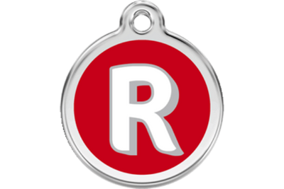 Red Dingo Red Alphabet Letter R Pet ID Tag