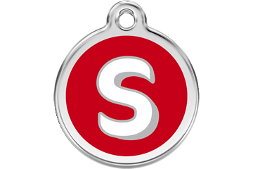 Red Dingo Red Alphabet Letter S Pet ID Tag