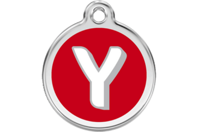 Red Dingo Red Alphabet Letter Y Pet ID Tag