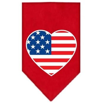 Red Patriotic Heart Dog Bandana