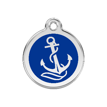 Red Dingo Navy Blue Anchor Pet ID Tag