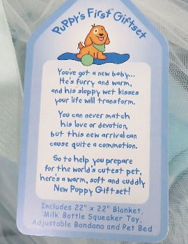 Just Bepaws Blue Puppy's First Giftset wit Bed, Blanket, Bandana & Bottle