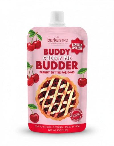 Pouch of Buddy Butter Cherry Pie Peanut Butter on white background