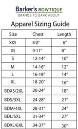 Barker's Bowtique & Hip Doggie Size Chart