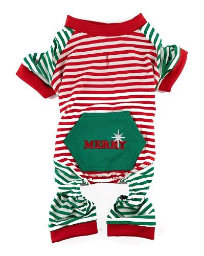 Christmas Stripe Dog Pajamas