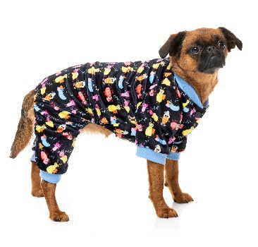Dog wearing Fuzzyard Bed Bugs Dog Pajamas