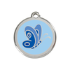 Red Dingo Light Blue Butterfly Pet ID Tag