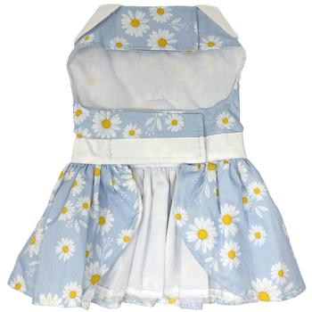 Blue Daisy Harness Dress with Matching Leash
