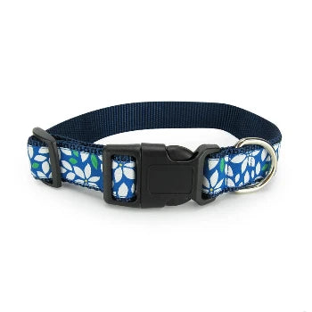 Blue Floral Dog Collar & Leash Collection