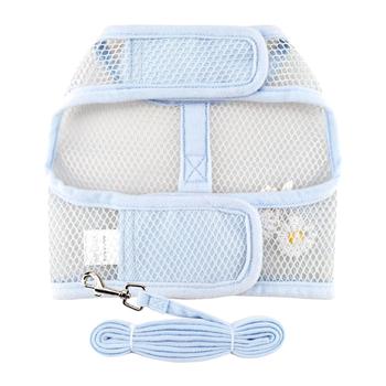Doggie Design Blue Daisy Cool Mesh Dog Harness with Leash
