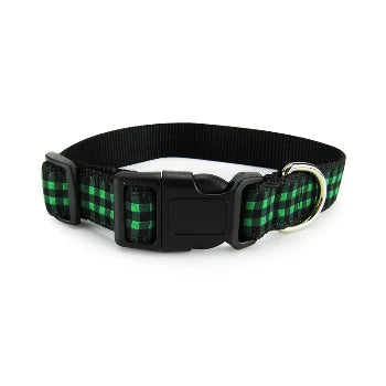 Green Buffalo Plaid Dog Collar & Leash Collection