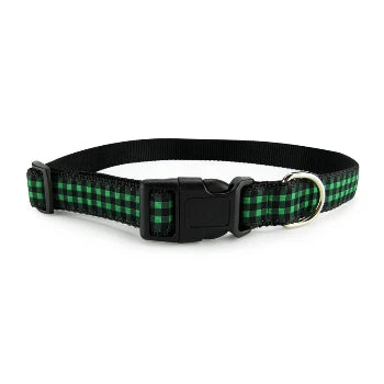 Green Buffalo Plaid Dog Collar & Leash Collection