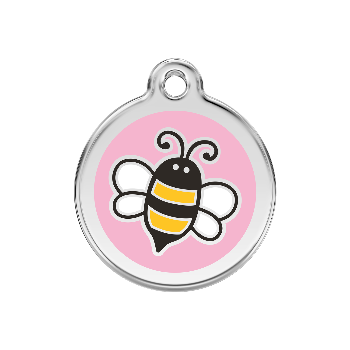 Red Dingo Light Pink Bumble Bee Pet ID Tag