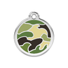 Red Dingo Green Camouflage Pet ID Tag