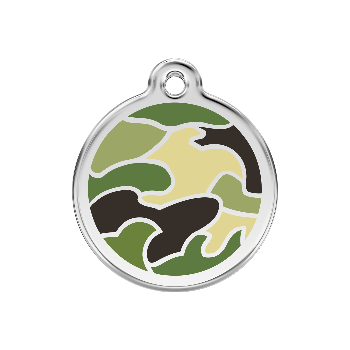 Red Dingo Green Camouflage Pet ID Tag