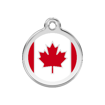 Red Dingo Canadian Flag Pet ID Tag