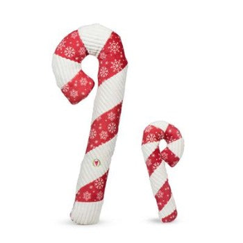 HuggleHounds Jingle All The Way Plush Candy Cane Dog Toy