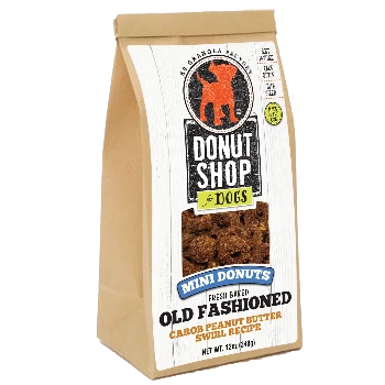 K9 Granola Factory Mini Donuts-Carob Peanut Butter Swirl Recipe Dog Treats