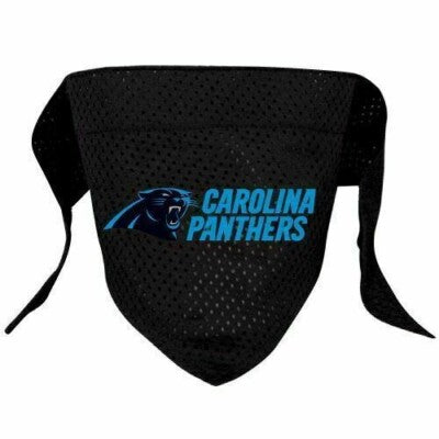 Black bandana with Carolina Panthers logo on a white background
