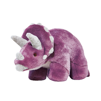 Fluff & Tuff Charlie Triceratops Purple Plush Dog Toy