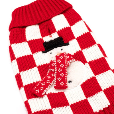 Checkerboard Snowman Sweater