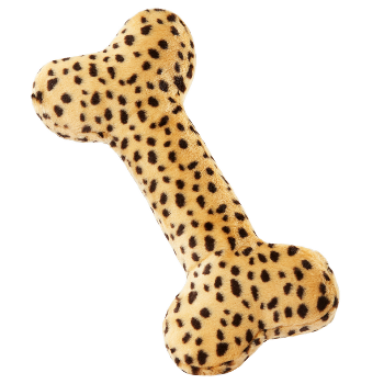 Fluff & Tuff Cheetah Bone Dog Toy