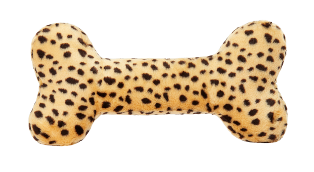 Fluff & Tuff Cheetah Bone Dog Toy