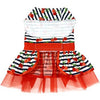 Doggie Design Cherry Stripe Harness Dog Dress with Matching Leash