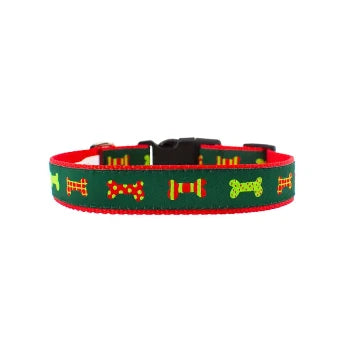 Christmas Bones Dog Collar