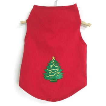 Daisy & Lucy Red Christmas Tree Dog Tank