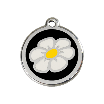 Red Dingo Black Daisy Pet ID Tag
