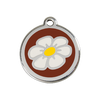 Red Dingo Brown Daisy Pet ID Tag