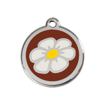 Red Dingo Brown Daisy Pet ID Tag