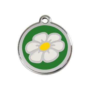 Red Dingo Green Daisy Pet ID Tag