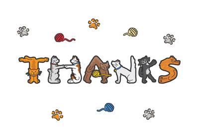 Cat Figures Thank You Card